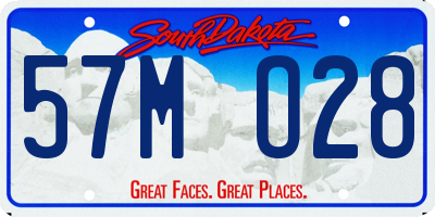 SD license plate 57MO28