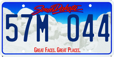 SD license plate 57MO44