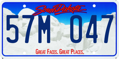 SD license plate 57MO47