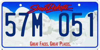SD license plate 57MO51