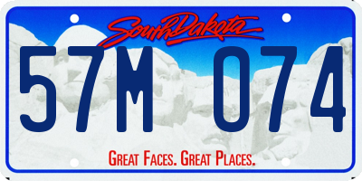 SD license plate 57MO74