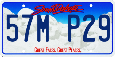 SD license plate 57MP29