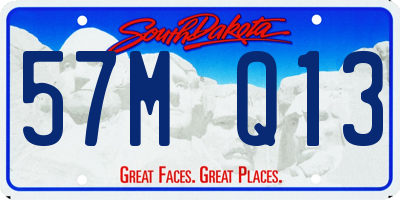 SD license plate 57MQ13