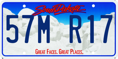 SD license plate 57MR17