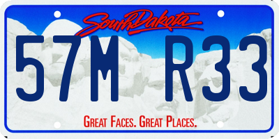 SD license plate 57MR33
