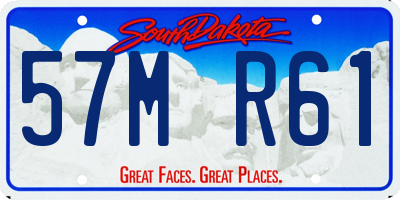 SD license plate 57MR61