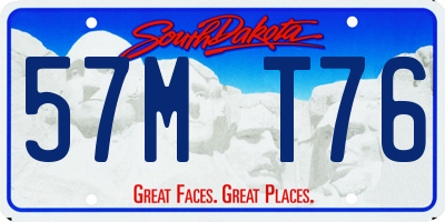 SD license plate 57MT76