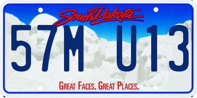 SD license plate 57MU13