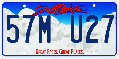 SD license plate 57MU27