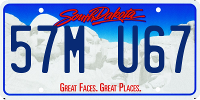 SD license plate 57MU67