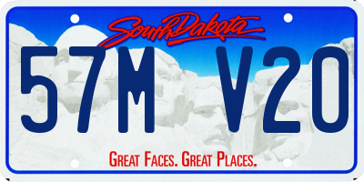 SD license plate 57MV20