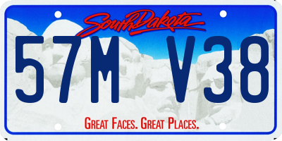 SD license plate 57MV38