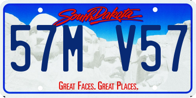 SD license plate 57MV57