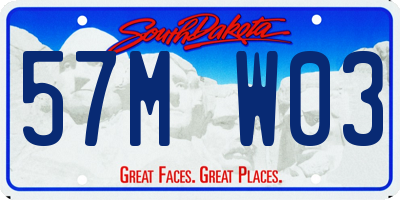 SD license plate 57MW03