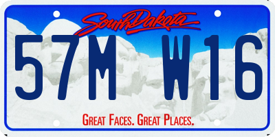 SD license plate 57MW16