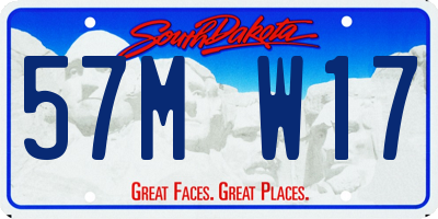 SD license plate 57MW17