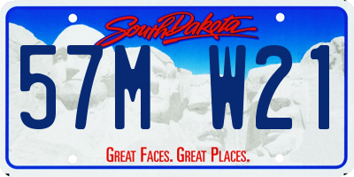 SD license plate 57MW21