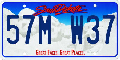 SD license plate 57MW37