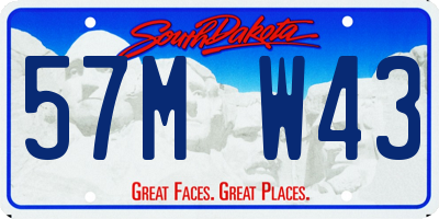SD license plate 57MW43