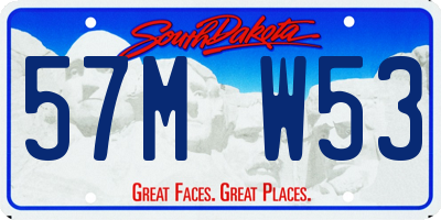 SD license plate 57MW53
