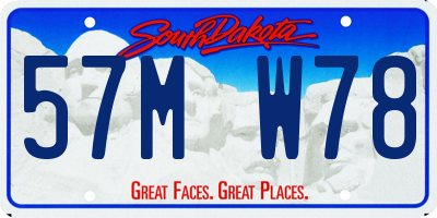 SD license plate 57MW78