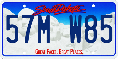 SD license plate 57MW85