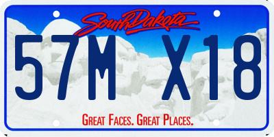 SD license plate 57MX18