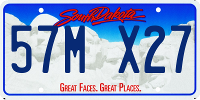 SD license plate 57MX27
