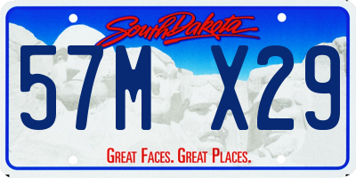 SD license plate 57MX29