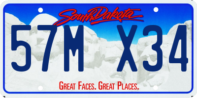 SD license plate 57MX34