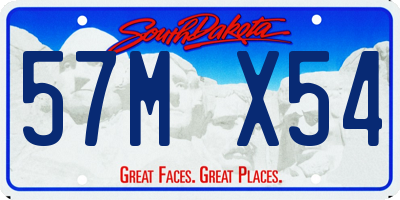 SD license plate 57MX54