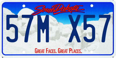 SD license plate 57MX57