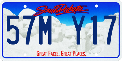 SD license plate 57MY17