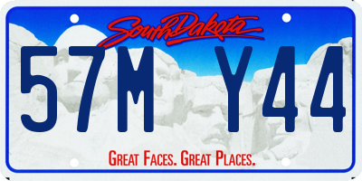 SD license plate 57MY44