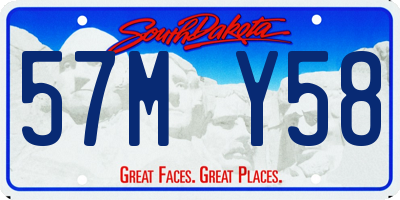 SD license plate 57MY58