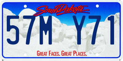 SD license plate 57MY71