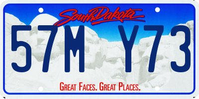 SD license plate 57MY73