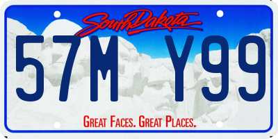 SD license plate 57MY99