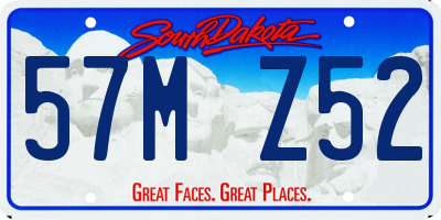 SD license plate 57MZ52