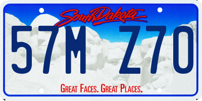 SD license plate 57MZ70