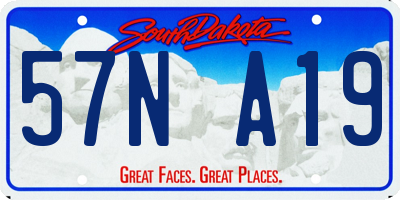 SD license plate 57NA19