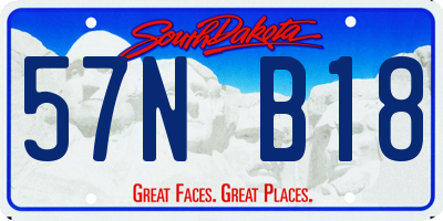 SD license plate 57NB18