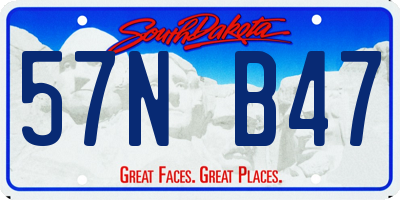 SD license plate 57NB47