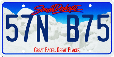 SD license plate 57NB75