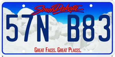 SD license plate 57NB83