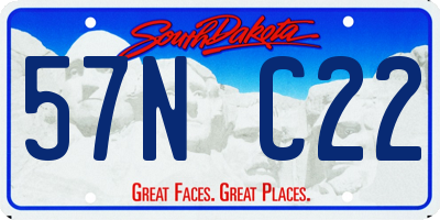 SD license plate 57NC22