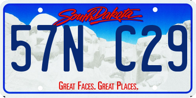 SD license plate 57NC29
