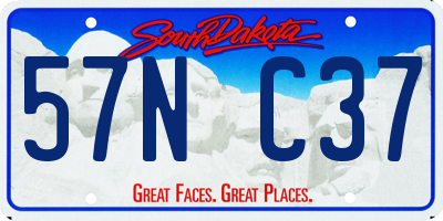 SD license plate 57NC37
