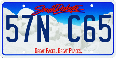 SD license plate 57NC65