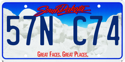 SD license plate 57NC74